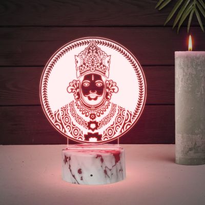 3D Illusion Khatu Shyam Ji Led Night Lamp 16 Color Changing Light with Remote Control Home & Temple Decor Light